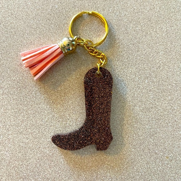 Hand Crafted Accessories - Handmade Cowboy Boot Keychain